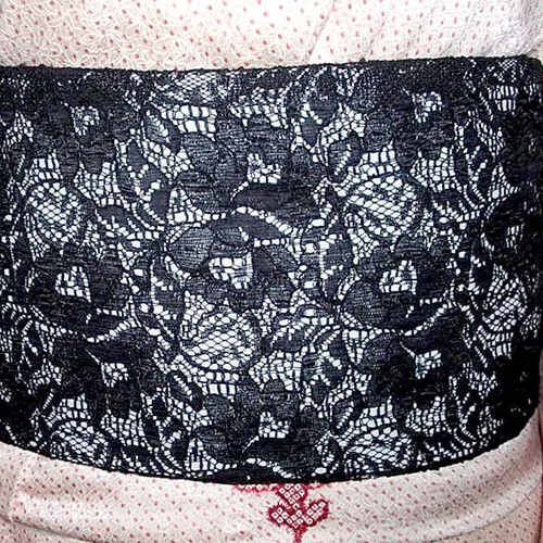 希少品　黒のレース【４シーズン帯】　お使い勝手抜群の【全通柄】　新品の名古屋帯 希少品 黒のレース【4シーズン帯】 お使い勝手抜群の【全通柄】 新品