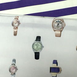【nausicaa様専用】紫が印象的な腕時計柄半幅帯新品長尺リバ 3枚目の画像