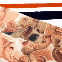 ●●お羊屋USAコットン子豚さん柄半幅帯長尺リバ 5枚目の画像