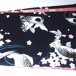 ●ＵＳＡコットン鯉柄と古典柄半幅帯新品リバ 3枚目の画像
