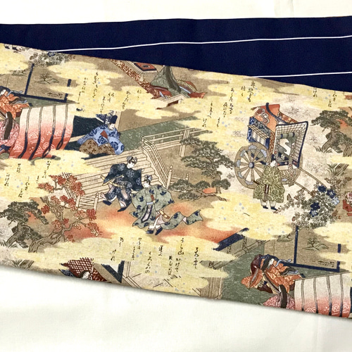 珍しい百人一首柄半幅帯新品長尺リバ 着物 お羊屋 通販 5891731