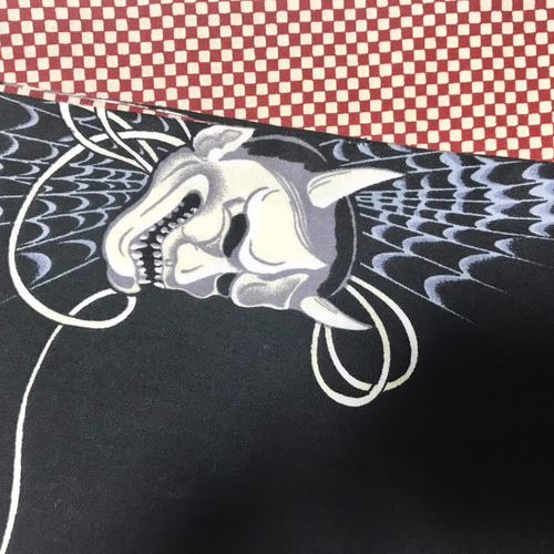 般若面に蜘蛛の巣柄 半幅帯新品 着物 お羊屋 通販 6726025｜Creema