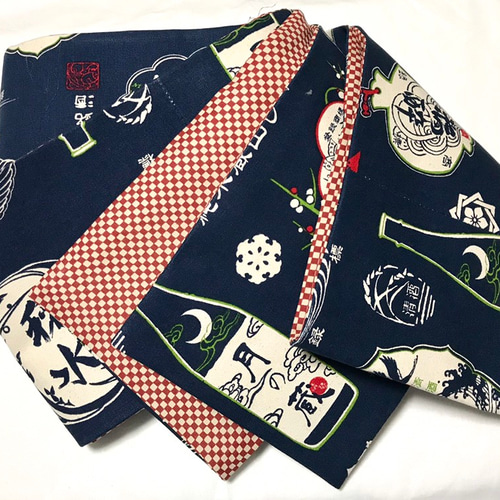 新柄】日本酒銘柄紺半幅帯リバ長尺 着物 お羊屋 通販 6980502｜Creema