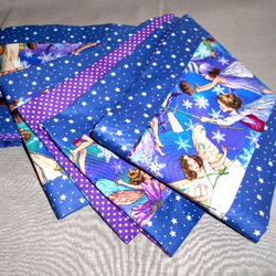半幅帯☆クリスマス☆ハンドメイド☆綿 No.139］ 帯留め＆帯締め、半衿3点セット 和装小物 三分紐用