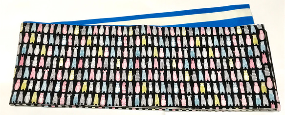 [SALE!]整列したどうぶつ柄半幅帯新品長尺リバ 4枚目の画像