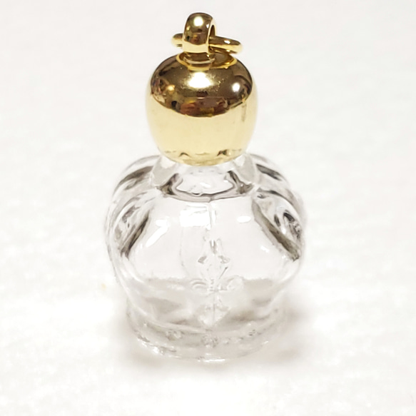 ミニ香水瓶(小瓶＋蓋セット)　王冠　スポイト付(ミニ香水瓶用） 2枚目の画像