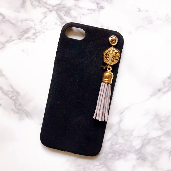 iPhone すまほカバー ケース スエード タッセル スマホアクセサリー