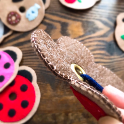 学びのてんとう虫ひも通し、知育玩具、モンテッソーリ、幼児教育