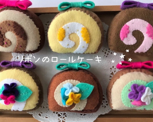 （売約済み）フェルト　ままごと　花　ミックス　紫リボン 0_ade6800c07e08200ded0190b50dd