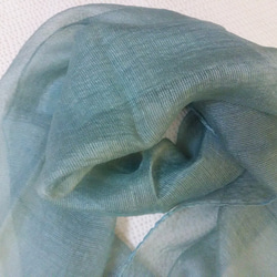 藍の生葉染め　シルクストール　ソフトメッシュ　大判 2枚目の画像