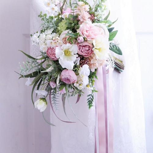 アーティフィシャルフラワーブーケ　造花ブーケ　ウェディングブーケ ブーケ ブートニア ウェディングブーケ 造花ブーケ アーティ