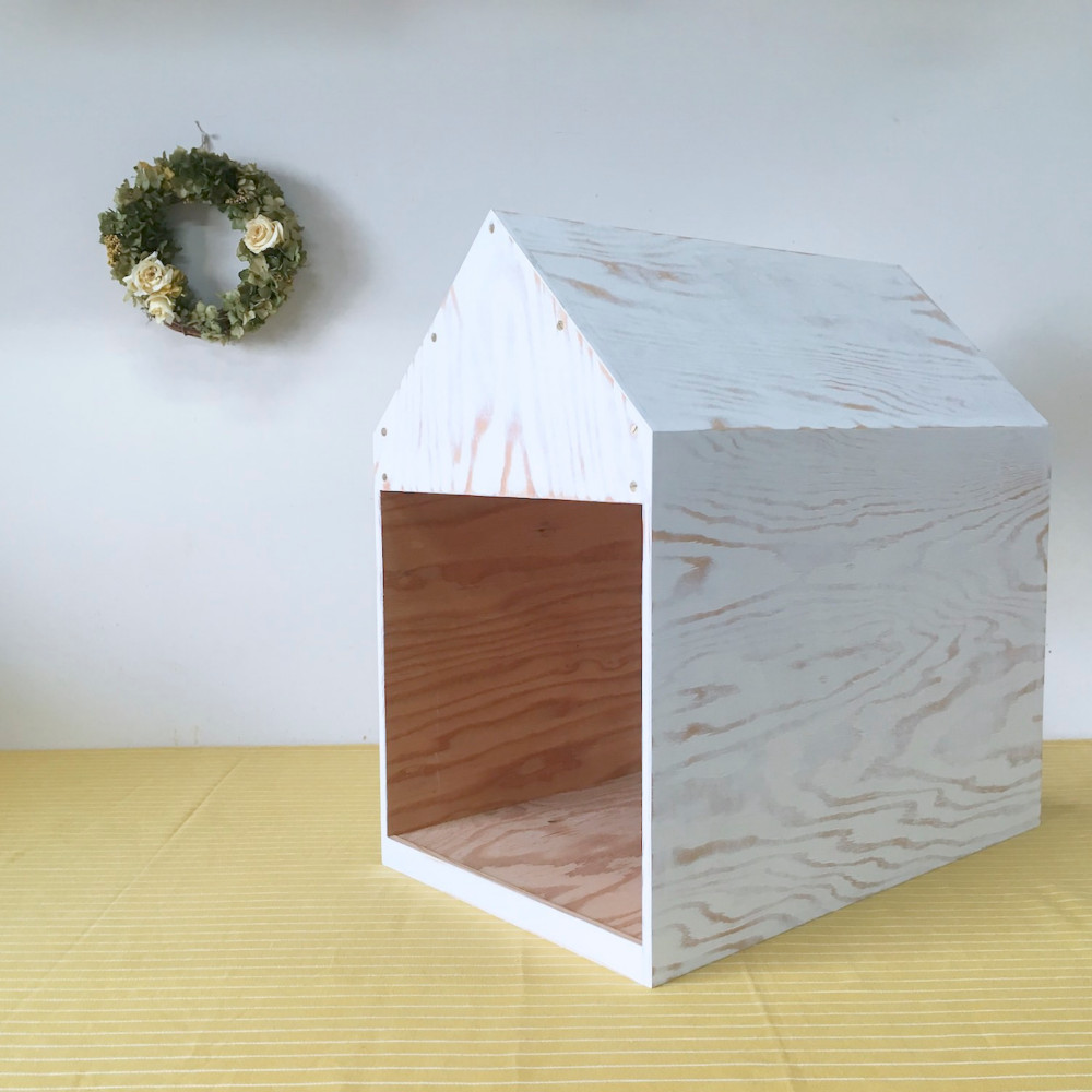 インテリアになる犬小屋 ドッグハウス ペットハウス 木製 ホワイトウォッシュ 室内用 インテリアになる犬小屋 ドッグハウス ペットハウス 木製 ホワイトウォッシュ 室内用