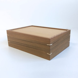 杉の小さな道具箱　裁縫箱　整理箱　木箱　はがき箱　木製　無垢材　白くさび 1枚目の画像