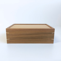 杉の小さな道具箱　裁縫箱　整理箱　木箱　はがき箱　木製　無垢材　白くさび 2枚目の画像
