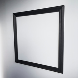 鏡　ミラー　エレガントなブラック　木製　壁掛け　スクエア 50 x 50 cm 2枚目の画像