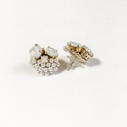 (Bridal Collection) Pearl bijoux pierce／earring (M) ★ white 2枚目の画像