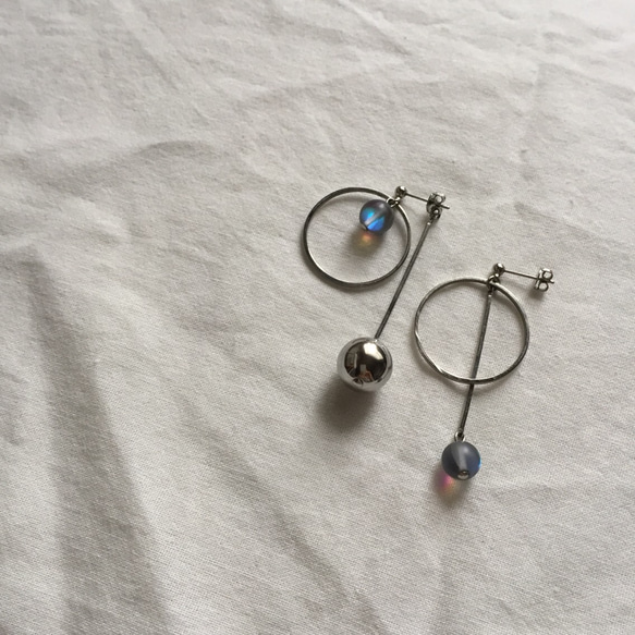 metal asymmetry pierce(earring)★silver 1枚目の画像