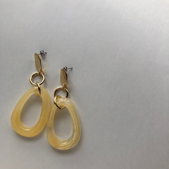 【ステンレスポスト】acryl clear pierce ★ gold 2枚目の画像