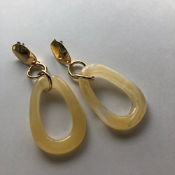 【ステンレスポスト】acryl clear pierce ★ gold 3枚目の画像