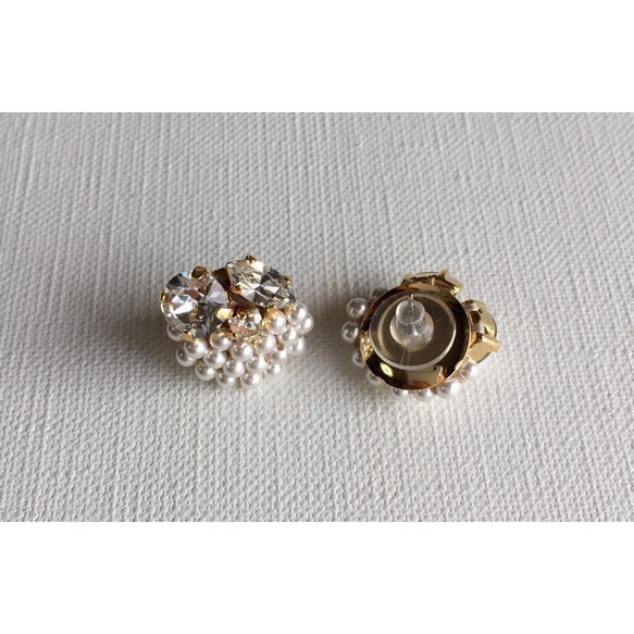 （新娘系列）珍珠bijoux穿孔/耳環（M）★清晰 第3張的照片