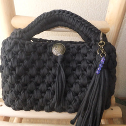 Tシャツヤーン☆ズパゲッティ玉編みバッグ② トートバッグ usagi77