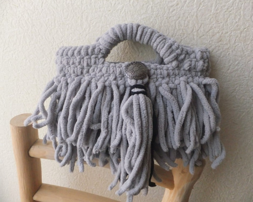 もこもこモチーフバック もこもこ毛糸☆手編みバッグ ハンドバッグ usagi77 通販 5117065