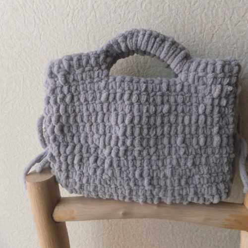 もこもこモチーフバック もこもこ毛糸☆手編みバッグ ハンドバッグ usagi77 通販 5117065