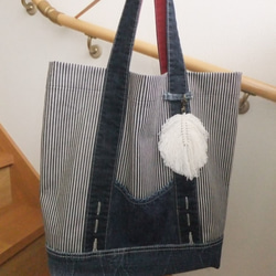 Tシャツヤーン☆ズパゲッティ玉編みバッグ② トートバッグ usagi77