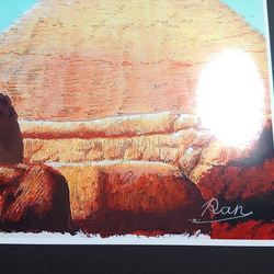 ☆エジプトのピラミッド／風景画／複製画／Ａ4／簡易的な額縁付き。 2枚目の画像