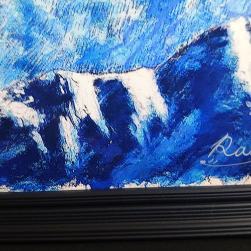 有名ホテル絵画　寄付品 大きな絵画（額縁付き）　青のゴブレット 有名ホテル絵画 寄付品 大きな絵画（額縁付き） 青のゴブレット