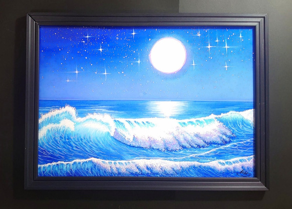 高評価アイテム 立体的な青い夜空の絵画 アート・写真 絵画 - 絵画