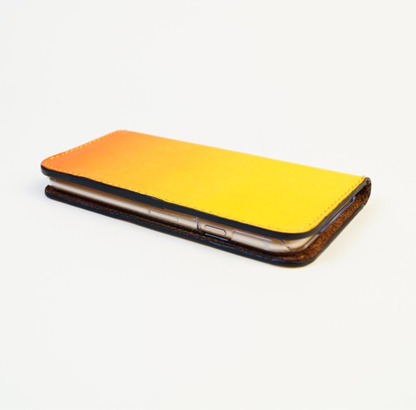 【COTOCUL】 ２色ぼかしiPhone6/6Sケース　イエロー× オレンジ 4枚目の画像