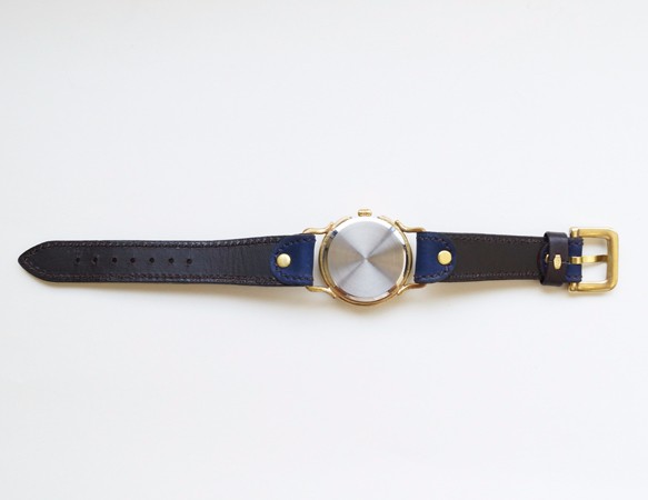 手作り腕時計【藍染め】だるま　 3枚目の画像