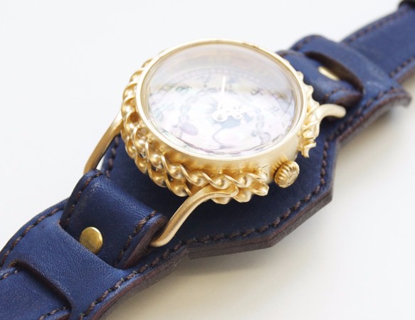 手工製作腕錶[靛藍染料]鳳凰 第7張的照片