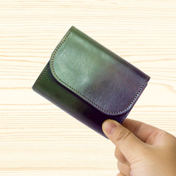 ミニ財布【お札が折れない】 黒桟革（杜若） その他ミニ財布