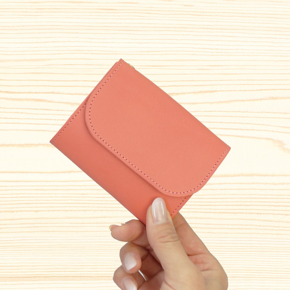 【COTOCUL】 お札が折れない小さな財布（薄紅色） 1枚目の画像
