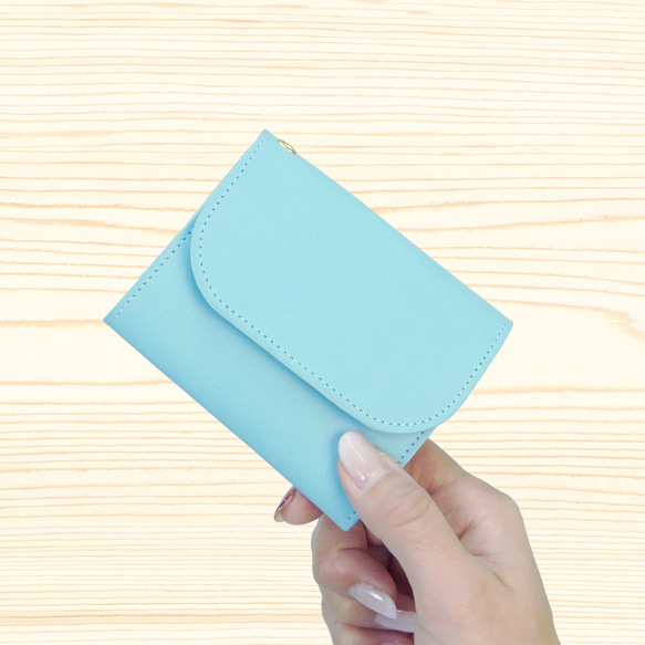 COTOCUL】 お札が折れない小さな財布（水色） その他ミニ財布 