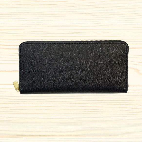 【COTOCUL】 黒桟革長財布（黒） 1枚目の画像