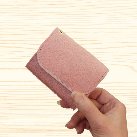 COTOCUL】 お札が折れない小さな財布（毛皮/桃色） その他ミニ財布