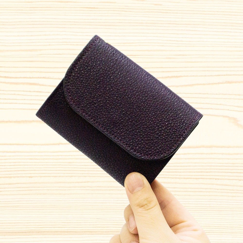 未使用 コトカル ミニ財布【お札が折れない】 黒桟革 杜若 ミニ財布【お札が折れない】 黒桟革（杜若） その他ミニ財布