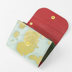 『Creema限定』【COTOCUL】お札が折れない小さな財布（クリスマスカラー/白金） 3枚目の画像