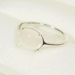2.15ctムーンストーン・キャッツアイとSV925の指輪（リングサイズ：15.5号、サイズ変更可、ロジウム、天然石） 2枚目の画像