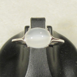 2.15ctムーンストーン・キャッツアイとSV925の指輪（リングサイズ：15.5号、サイズ変更可、ロジウム、天然石） 5枚目の画像