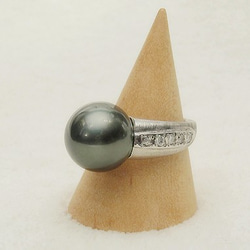 12mm南洋パールとダイヤモンド、プラチナの指輪（リングサイズ：11号、ダイヤモンド：0.294ct、Pt900） 6枚目の画像