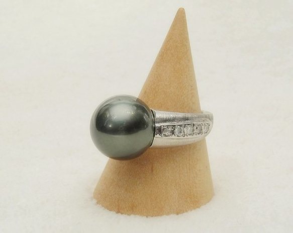 12mm南洋パールとダイヤモンド、プラチナの指輪（リングサイズ：11号、ダイヤモンド：0.294ct、Pt900） 6枚目の画像