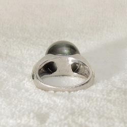 12mm南洋パールとダイヤモンド、プラチナの指輪（リングサイズ：11号、ダイヤモンド：0.294ct、Pt900） 7枚目の画像