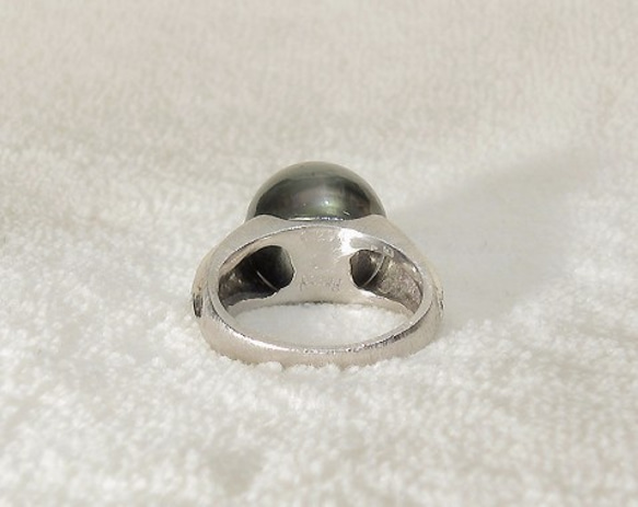 12mm南洋パールとダイヤモンド、プラチナの指輪（リングサイズ：11号、ダイヤモンド：0.294ct、Pt900） 7枚目の画像