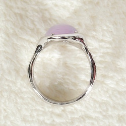 サファイアとSV925、再生ダイヤモンドの指輪（リングサイズ：9.5号、カボション、パープル、ロジウムメッキ） 5枚目の画像