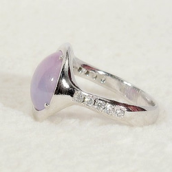 サファイアとSV925、再生ダイヤモンドの指輪（リングサイズ：9.5号、カボション、パープル、ロジウムメッキ） 9枚目の画像