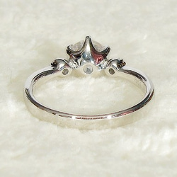 スワロフスキー・ジルコニアの指輪（リングサイズ：10号、ブライダル用のデザイン、キュービックジルコニア、ロジウムメッキ） 10枚目の画像